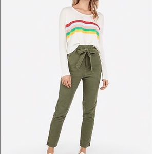 Express women’s rainbow striped long sleeve tee
